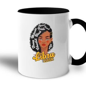 Womens Libra Queen Born In October Gift Birthday Astrology Accent Mug - Seseable