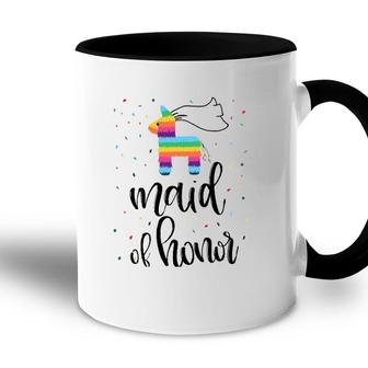 Womens Maid Of Honor Pinata Bachelorette Party Final Fiesta Group Accent Mug | Mazezy