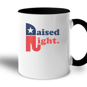 Womens Raised Right Republican Elephant Retro Style Distressed Gift V-Neck Accent Mug | Mazezy