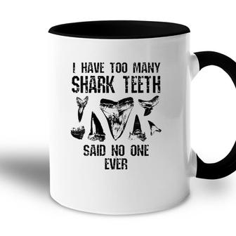 Womens Shark Teeth Fossil Geology Funny Tooth Collector Accent Mug - Seseable