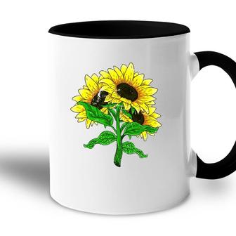 Yellow Flower Florist Floral Blossom Sunshine Sunflower Accent Mug | Mazezy