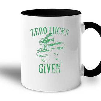 Zero Lucks Given St Patricks Day Accent Mug | Mazezy
