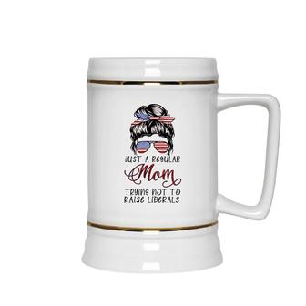 Regular Mom Trying Not To Raise Liberals Usa Mom Ceramic Beer Stein