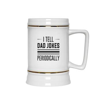 Basic I Tell Dad Jokes Funny Chemistry Meme Fathers Day Ceramic Beer Stein - Seseable