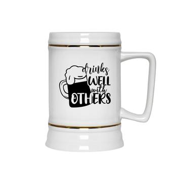 Cheer And Drinks Well With Others Custom Gift Ceramic Beer Stein - Seseable