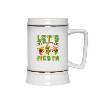 Cinco De Mayo Lets Fiesta Colorful Decoration Ceramic Beer Stein - Seseable