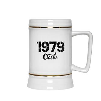 Classic 1979 43Th Birthday 1979 Black Graphic Ceramic Beer Stein - Seseable
