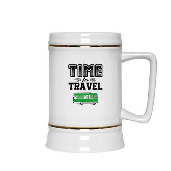 Explore Lover Always Spends More Time To Travel Ceramic Beer Stein - Seseable