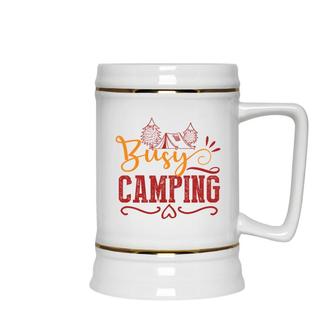 Explore Travel Lovers Always Busy Camping Ceramic Beer Stein - Seseable
