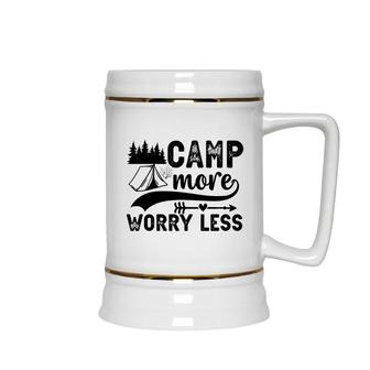 Explore Travel Lovers Camp More Worry Less Ceramic Beer Stein - Seseable