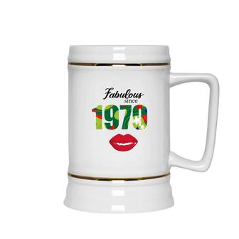 Fabulous Since 1979 43Th Birthday 1979 Red Lip Ceramic Beer Stein - Seseable