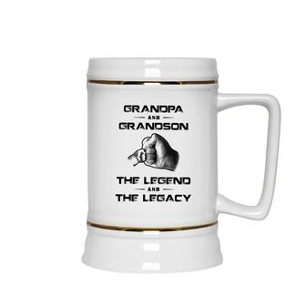 Grandpa And Grandson The Legend And The Legacy Ceramic Beer Stein - Seseable