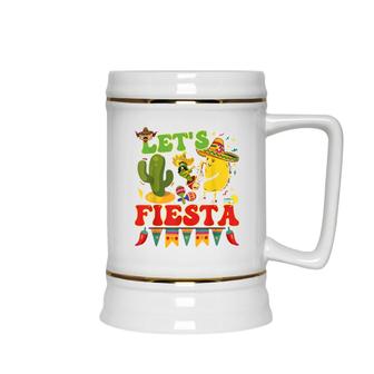 Lets Fiesta Avocado And Tacos Cinco De Mayo Mexican Ceramic Beer Stein - Seseable