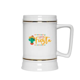 Lets Fiesta Cinco De Mayo Mexican Theme Party Guitar Lover Ceramic Beer Stein - Seseable