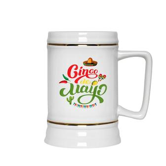 Lets Fiesta Mexico Mexican Lover Funny Cinco De Mayo Ceramic Beer Stein - Seseable