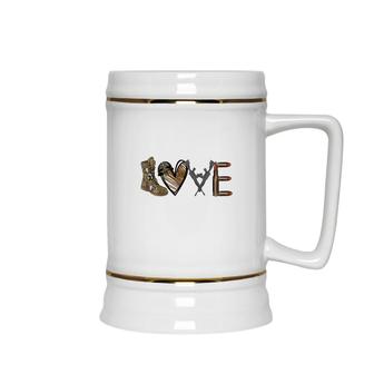 Love My Hero Dad Military Father Gift Ceramic Beer Stein - Seseable