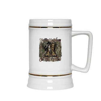 My Daddy Wears Combat Boots Hero Dad Father Ceramic Beer Stein - Seseable