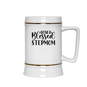 One Blessed Stepmom Happy Mothers Day Gifts Ceramic Beer Stein - Seseable