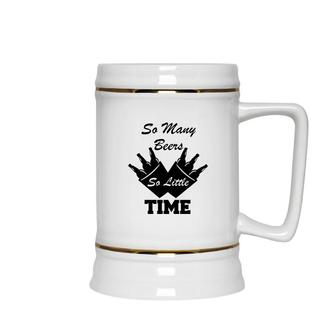 Spend So Many Beers So Little Time For Myself But I Love It Black Design Ceramic Beer Stein - Seseable