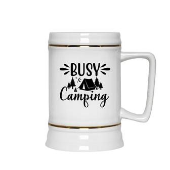 Travel Lover Usually Busy Camping And Explore Ceramic Beer Stein - Seseable