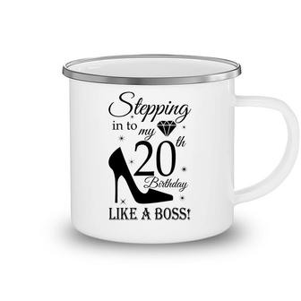 20Th Birthday With Stepping Into Like A Boss Since 2002 Camping Mug - Seseable
