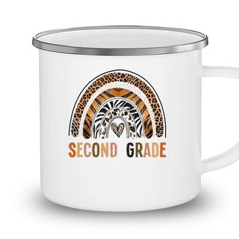 2Nd Grade Teacher Team Rainbow Leopard Skin Back To School Camping Mug - Seseable