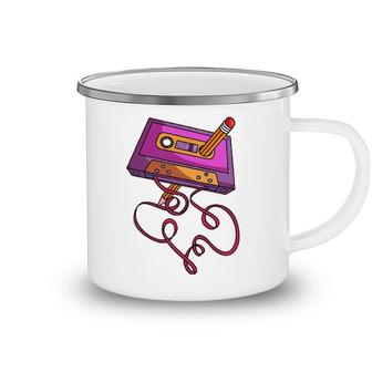 80S Cassette Tape Pencil 1980S Retro Vintage Throwback Music Camping Mug | Mazezy