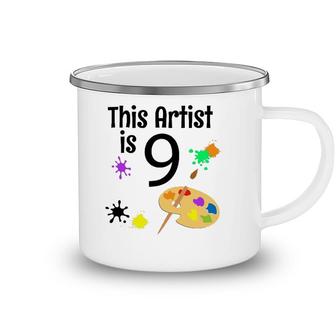 9 Years Old Art Painting Birthday Party 9Th Birthday Camping Mug | Mazezy