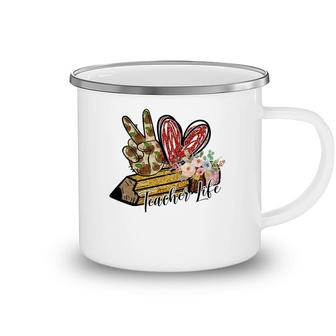 A Teacher Life Is Associated With A Pen And A Sweet Heart Camping Mug - Seseable
