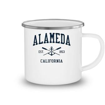 Alameda Ca Vintage Navy Crossed Oars & Boat Anchor Camping Mug | Mazezy