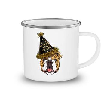 American Bulldog Happy New Year 2023 Dog New Years Eve Party Camping Mug | Mazezy