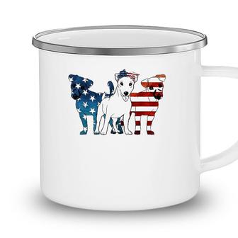 American Flag 4Th Of July Jack Russell Terrier Dog Lovers Camping Mug - Seseable