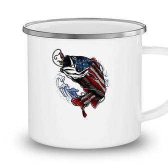 American Flag Fishing Patriotic Fisher Gift Fishing Lovers Camping Mug - Seseable