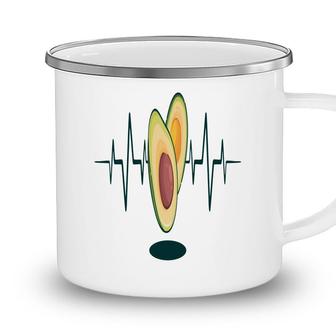 Avocardio Funny Avocado Heartbeat Is In Hospital Camping Mug - Seseable