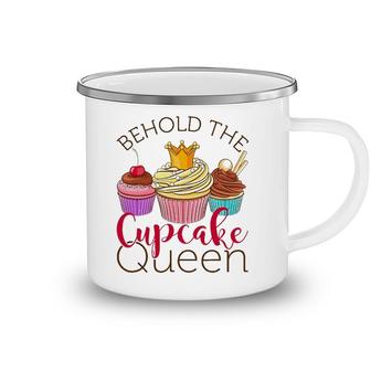 Behold The Cupcake Queen Baking Lover Baker Cupcakes Camping Mug | Mazezy