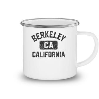 Berkeley California Gym Style Black W Distressed Black Print Camping Mug | Mazezy