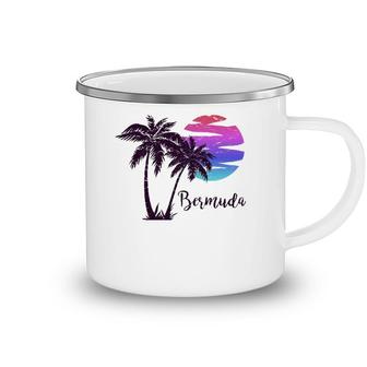 Bermuda Beach Lover Gift Palm Tree Paradise Vacation Vintage Camping Mug | Mazezy