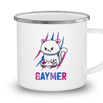 Bisexual Gaymer Geek Pride Lgbt Video Game Lovers Gift Cat Camping Mug - Seseable