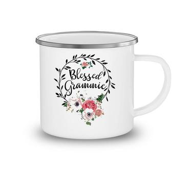 Blessed Grammie For Women Flower Decor Grandma Camping Mug | Mazezy