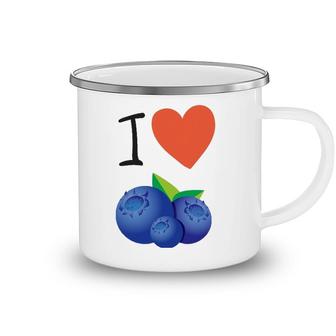 Blueberry I Love Blueberries Tee Camping Mug | Mazezy