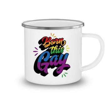 Born This Gay Funny Trendy Lgbtq Pride Cute Queer Aesthetic Camping Mug | Mazezy
