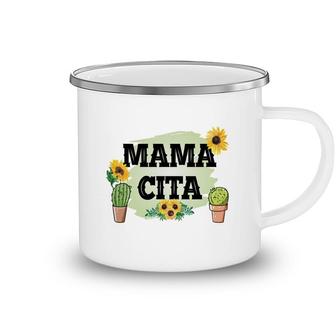 Cinco De Mayo Mama Cita Sunflower Yellow Camping Mug - Seseable