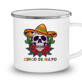 Cinco De Mayo Mexican Cross Sunglasses Skull Mustache Camping Mug - Seseable