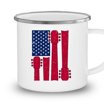 Cool Guitar Player Guitarist I Us American Flag Guitars Camping Mug - Seseable