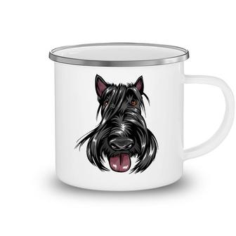Cool Scottish Terrier Face Dog Camping Mug