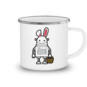 Cute Easter Robot Bunny Easter Day Camping Mug | Mazezy