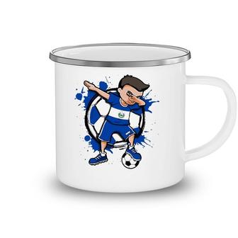 Dabbing Soccer Boy El Salvador Football Lovers Jersey Flag Camping Mug | Mazezy