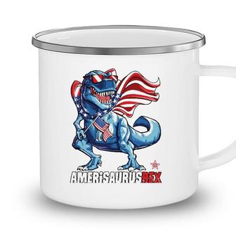 Dinosaur American Flag 4Th Of July Amerisaurusrex Essential Camping Mug - Seseable