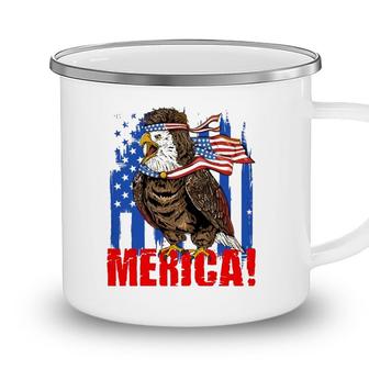 Eagle American Flag Usa Flag Mullet Eagle 4Th Of July Merica Camping Mug - Seseable