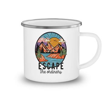 Escape The Ordinary From Busy Life To Relax Vintage Mountain Adventure Camping Mug - Seseable